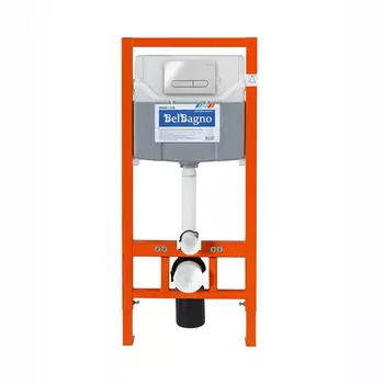 Инсталляция для унитаза BelBagno BB001-120 с кнопкой BB005-PR-CHROME хром глянцевый