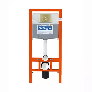 Инсталляция для унитаза BelBagno BB001-120 с кнопкой BB018-SR-ORO золото