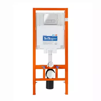 Инсталляция для унитаза BelBagno BB002-80 с кнопкой BB005-PR-CHROME хром глянцевый