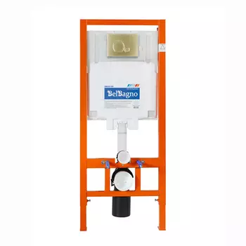 Инсталляция для унитаза BelBagno BB002-80 с кнопкой BB018-SR-ORO золото
