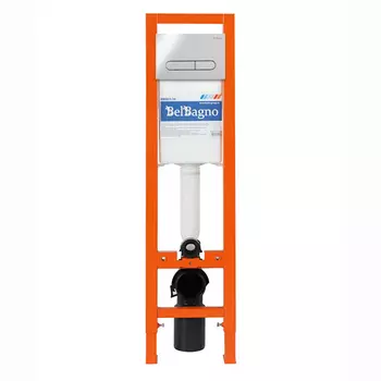 Инсталляция для унитаза BelBagno BB003-30 с кнопкой BB005-PR-CHROME хром глянцевый