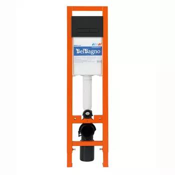 Инсталляция для унитаза BelBagno BB003-30 с кнопкой BB007-PR-NERO.M черный матовый