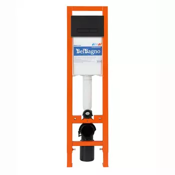 Инсталляция для унитаза BelBagno BB003-30 с кнопкой BB021-GV-NERO.M черный матовый