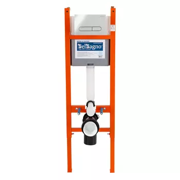 Инсталляция для унитаза BelBagno BB004-40 EXPERT с кнопкой BB005-PR-CHROME хром глянцевый