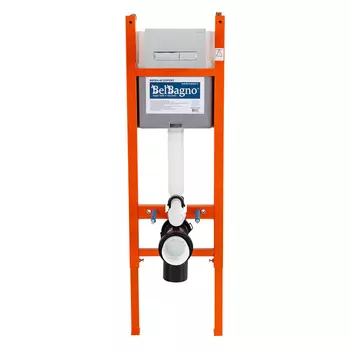 Инсталляция для унитаза BelBagno BB004-40 EXPERT с кнопкой BB010-MR-CHROME хром глянцевый