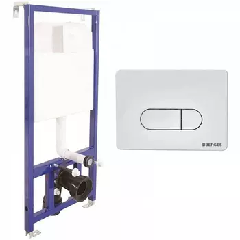 Инсталляция для унитаза Berges Novum D1 клавиша смыва белая