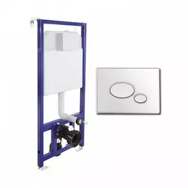 Инсталляция для унитаза Berges Novum D3 клавиша смыва хром глянец