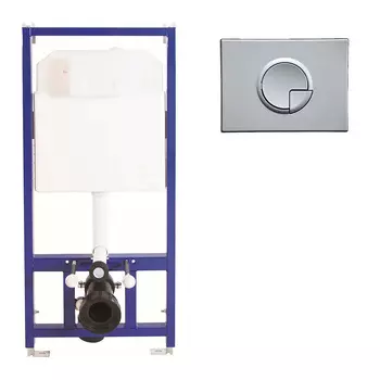 Инсталляция для унитаза Berges Novum R2 клавиша смыва матовый хром