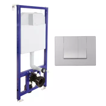 Инсталляция для унитаза Berges Novum S2 клавиша смыва матовый хром