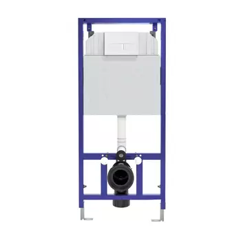 Инсталляция для унитаза Berges Novum с кнопкой 040014 Soft Touch белый