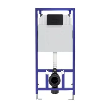 Инсталляция для унитаза Berges Novum с кнопкой 040035 Soft Touch черный