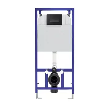 Инсталляция для унитаза Berges Novum с кнопкой 040045 Soft Touch черный