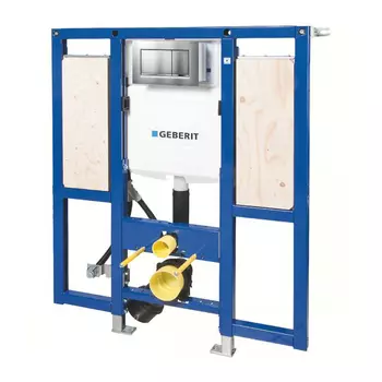 Инсталляция для унитаза Geberit Duofix 111.375.00.5 с кнопкой 115.883.KN.1 матовый хром