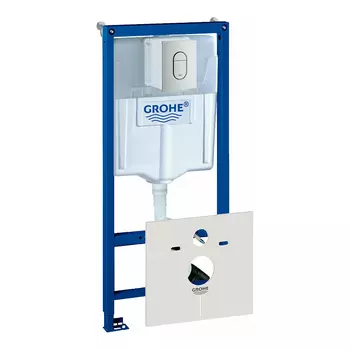 Инсталляция для унитаза Grohe Rapid SL 38539001 с кнопкой 38844P00 матовый хром