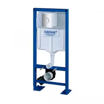 Инсталляция для унитаза Grohe Rapid SL 38584001 с кнопкой 38765P00 матовый хром