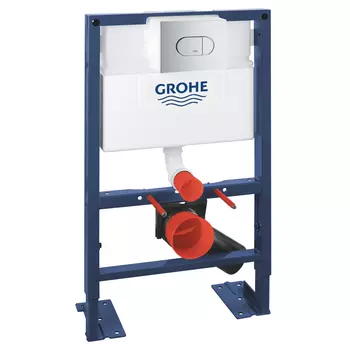 Инсталляция для унитаза Grohe Rapid SL 38587000 с кнопкой 38858P00 матовый хром