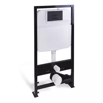 Инсталляция для унитаза SantiLine SL-03 с клавишей смыва черная матовая