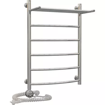 Электрический полотенцесушитель Акванерж Дуга с полкой 50х40 левый