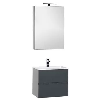 Комплект мебели для ванной Aquanet Алвита 00184576 антрацит