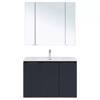Комплект мебели для ванной Aquanet Алвита 00273986 антрацит