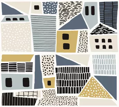 Панно LB-Ceramics Копенгаген Домики 1905-0002 (компл. из 2-х пл.) 50х45