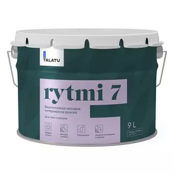 Краска для стен и потолков Talatu Rytmi 7 A S1204001010 матовая 9 л