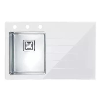 Кухонная мойка Alveus Crystalix 10 белая 86x54 левая