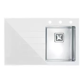 Кухонная мойка Alveus Crystalix 10 белая 86x54 правая