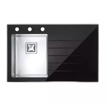 Кухонная мойка Alveus Crystalix 10 черная 86x54 левая