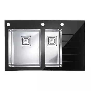 Кухонная мойка Alveus Crystalix 20 черное 86x54 левая