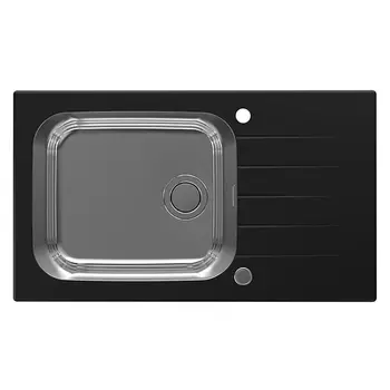 Кухонная мойка Alveus Glassix Up 40 черная 86x50