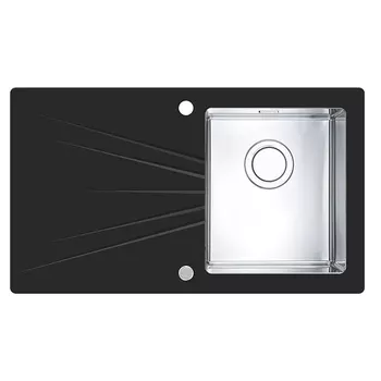 Кухонная мойка Alveus Karat Up 10 черная 86x50 правая