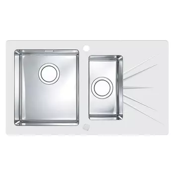 Кухонная мойка Alveus Karat Up 20 белая 86x50 левая