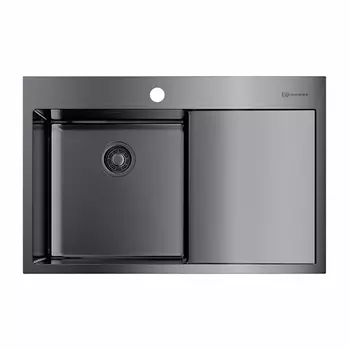 Кухонная мойка Omoikiri Akisame 78 GM L вороненая сталь