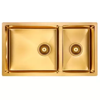 Кухонная мойка Paulmark Axel 78х44 PM227844-BG брашированное золото