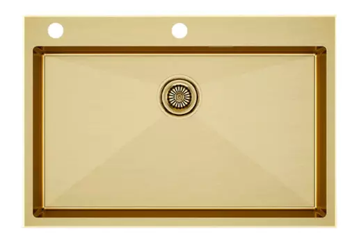 Кухонная мойка Paulmark Vast-Edge PM777551-BG брашированная сталь