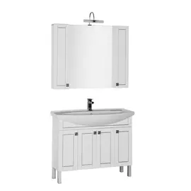 Мебель для ванной Aquanet Честер 105 белая/патина серебро
