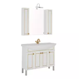 Мебель для ванной Aquanet Честер 105 белая/патина золото