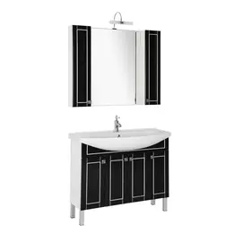 Мебель для ванной Aquanet Честер 105 черная/патина серебро