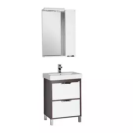 Мебель для ванной Aquanet Гретта 60 2 ящика венге/белая