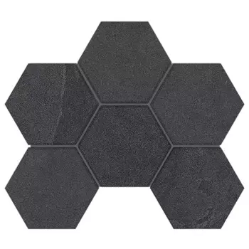 Мозаика Estima Luna Black LN04/TE04 Hexagon Непол. 25x28,5