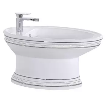 Напольное биде CeramaLux Classic 1410 белый хром