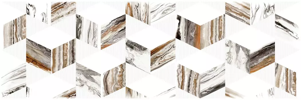 Настенная плитка Alma Ceramica Fluid Art Бежевый 30х90