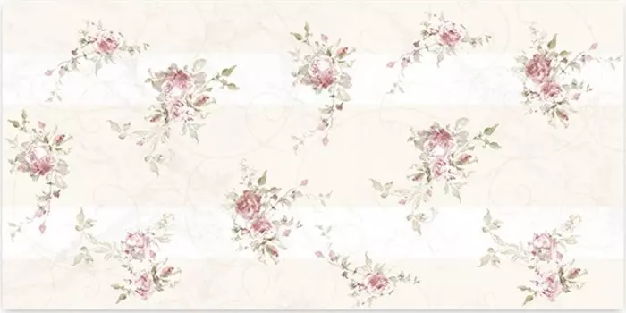 Настенная плитка Meissen Amelie мелкая роза на полоске 29,7х60