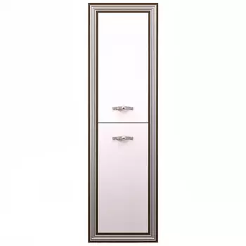 Пенал для ванной Opadiris Карат 50 белый с серебряной патиной