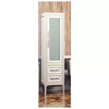 Пенал для ванной Opadiris Корлеоне правый белый с патиной