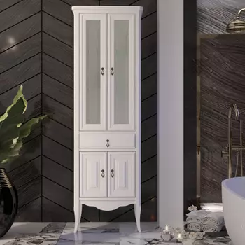 Пенал для ванной Opadiris Лоренцо 2 створ. белый