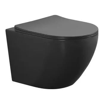 Подвесной унитаз Aquanet Cetus Cetus 2.0 W MB черный матовый с сиденьем микролифт
