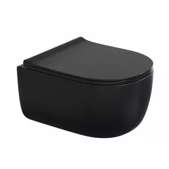 Подвесной унитаз Berges Ego Black Rimless 49 сиденье с микролифтом