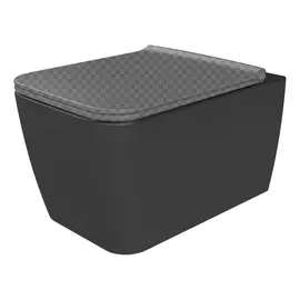 Подвесной унитаз Boheme Zen 967-B матовый черный, без сиденья